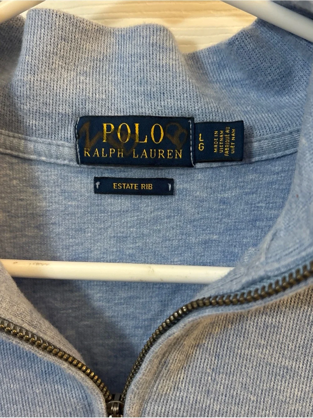 Polo by Ralph Lauren Light Heather Blue Quarter-Zip Sweater